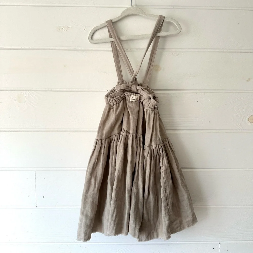 NWT Monbebe Gauzy Cotton Boho Neutral Can Can Wear 2 Ways Skirt Dress in Gray S